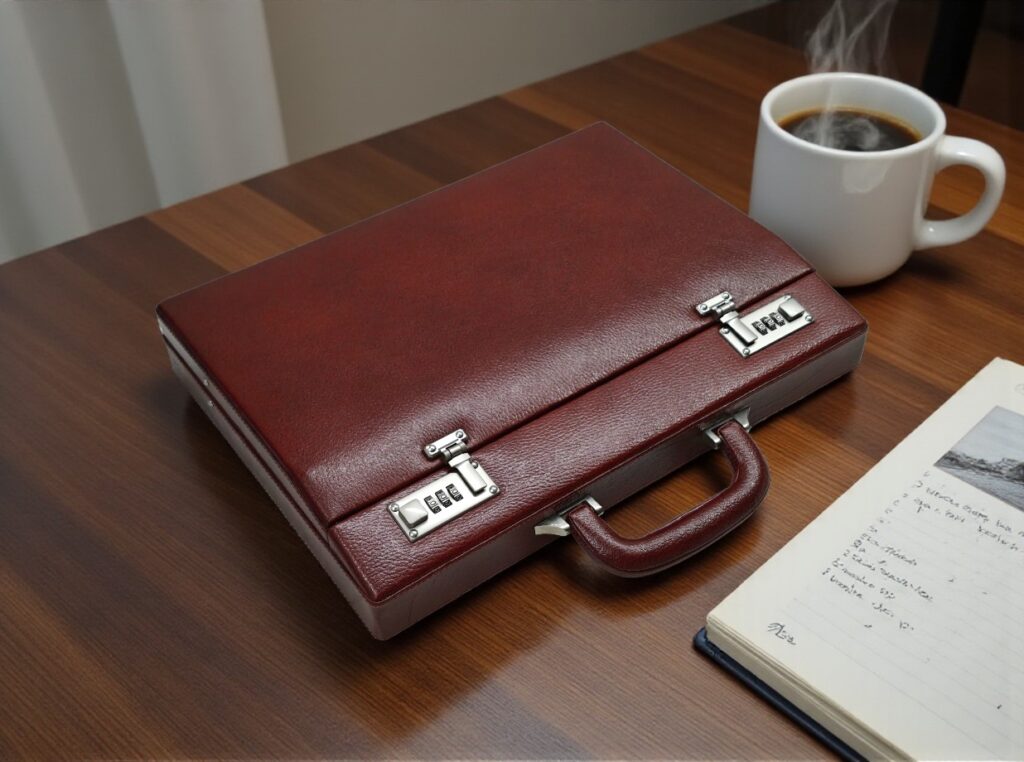 leather attache briefcase